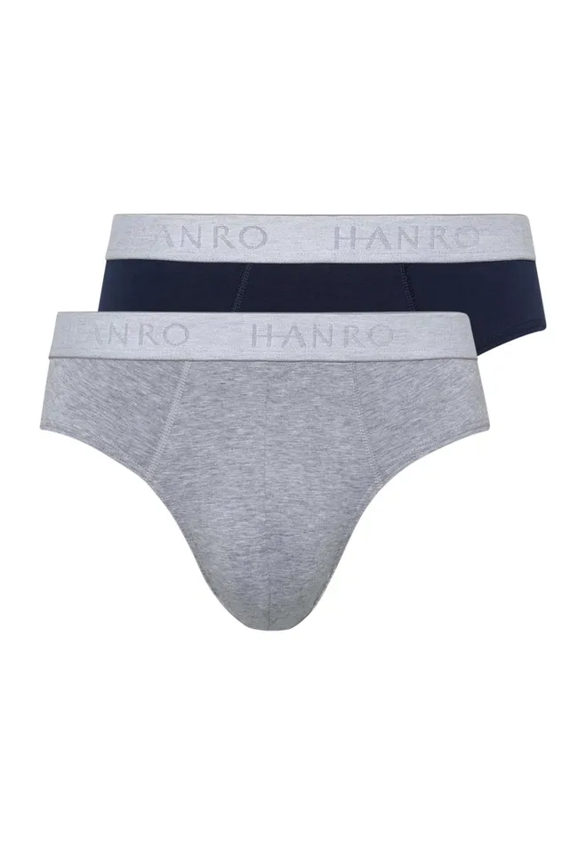 2Pack Cotton Briefs Lt Melangedeep Navy Men HANRO Multipacks