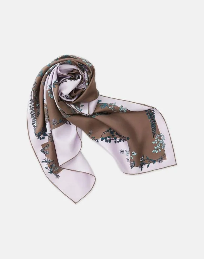 Accessories Flora Trail Print L Beam Silk Scarf Acorn Multi Lafayette 148 New York Wraps and Scarves