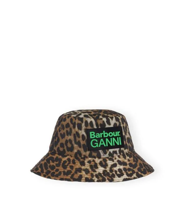 Accessories GANNI Hats X Barbour Waxed Leopard Bucket Hat Leopard