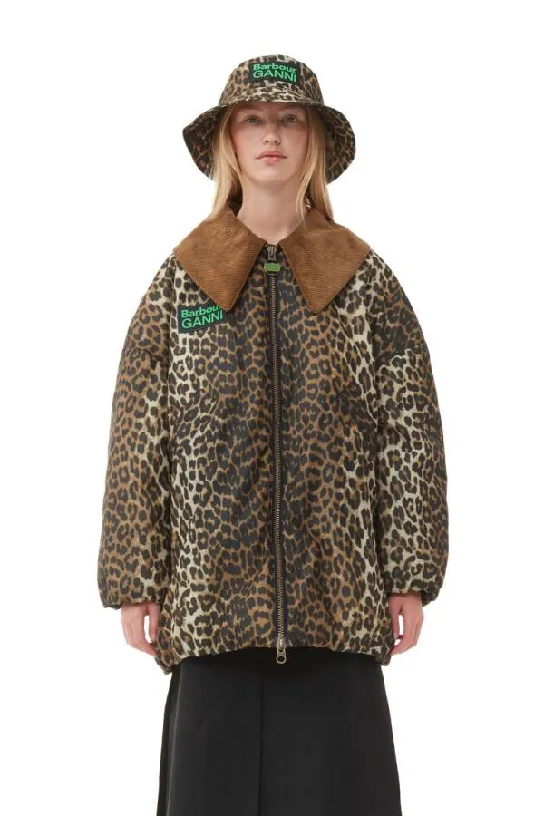 Accessories GANNI Hats X Barbour Waxed Leopard Bucket Hat Leopard