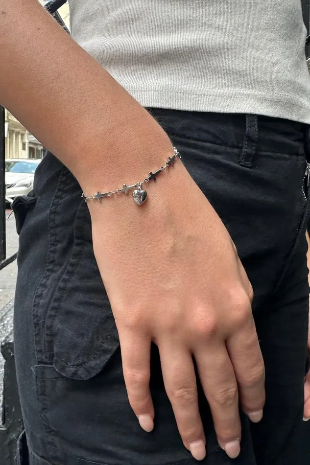 Accessories Heart Cross Chain Bracelet Brandy Melville JEWELRY