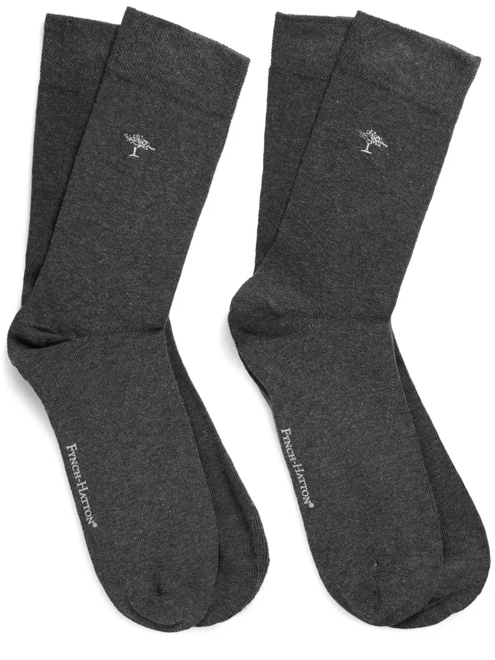 Accessories Men FYNCHHATTON Socks Double Pack With Logo Embroidery Anthranavyblack Accessories Men FYNCHHATTON Socks Double Pack With Logo Embroidery Anthranavyblack