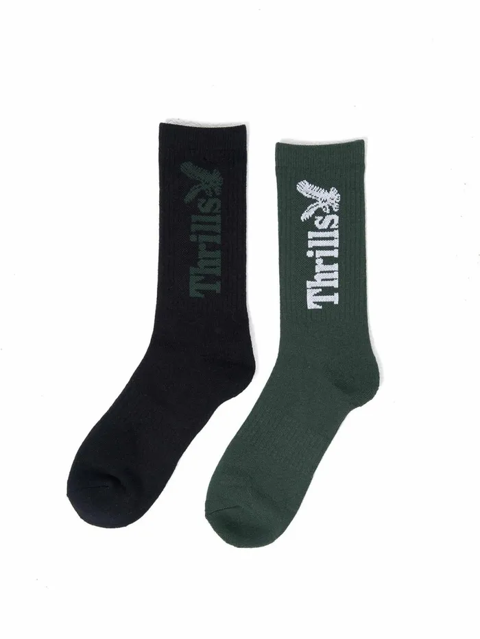 Accessories Workwear 2 Pack Sock Sprucemerch Black Thrills Socks