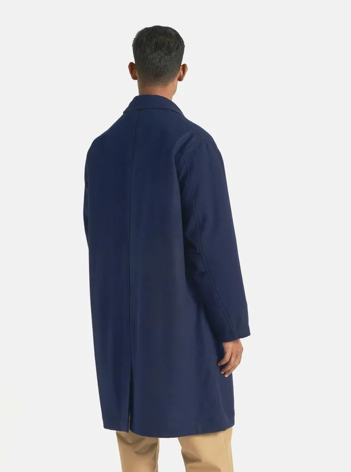Account Coat In Navy Melton Men Universal Works Coats and Outerwear