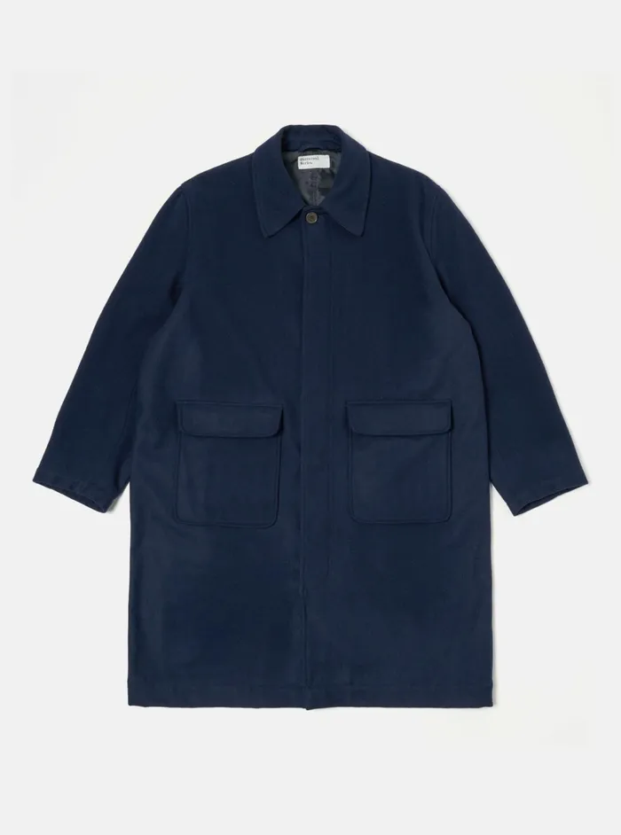 Account Coat In Navy Melton Men Universal Works Coats and Outerwear