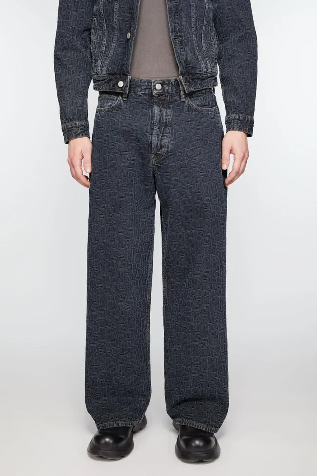 Acne Studios Baggy Fit Jeans 8211 1981M Monogram Blueblack Men Jeans