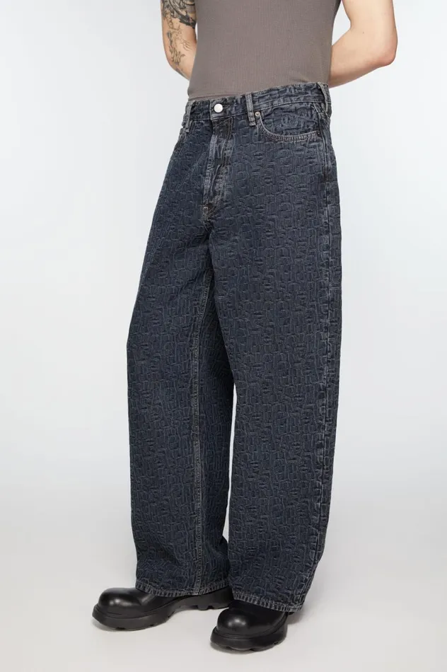 Acne Studios Baggy Fit Jeans 8211 1981M Monogram Blueblack Men Jeans