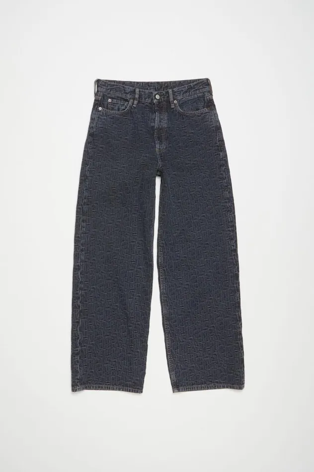 Acne Studios Baggy Fit Jeans 8211 1981M Monogram Blueblack Men Jeans