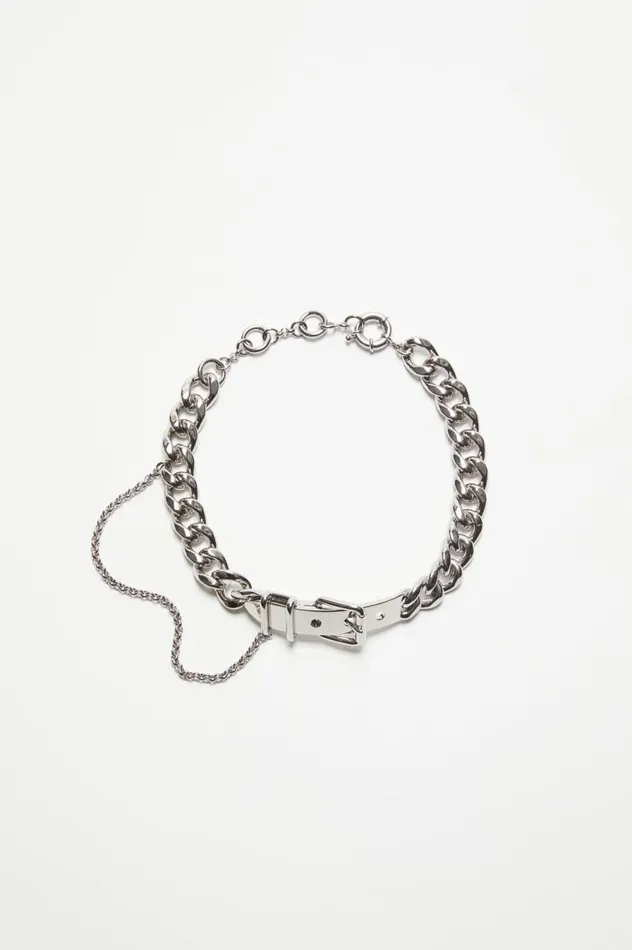 Acne Studios Buckle Chain Necklace Silver Women Jewellery