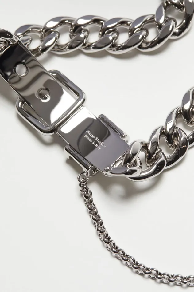 Acne Studios Buckle Chain Necklace Silver Women Jewellery