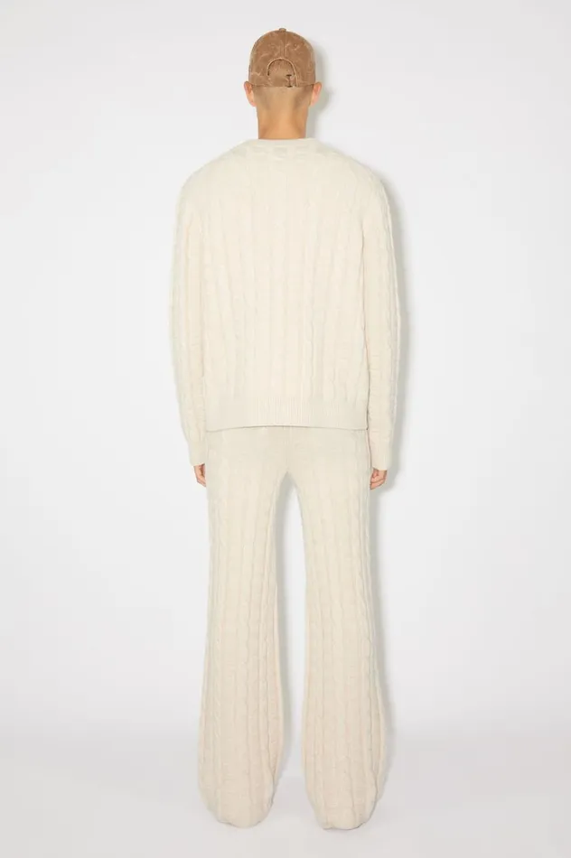 Acne Studios Cable Wool Trousers Oatmeal Melange Women Trousers