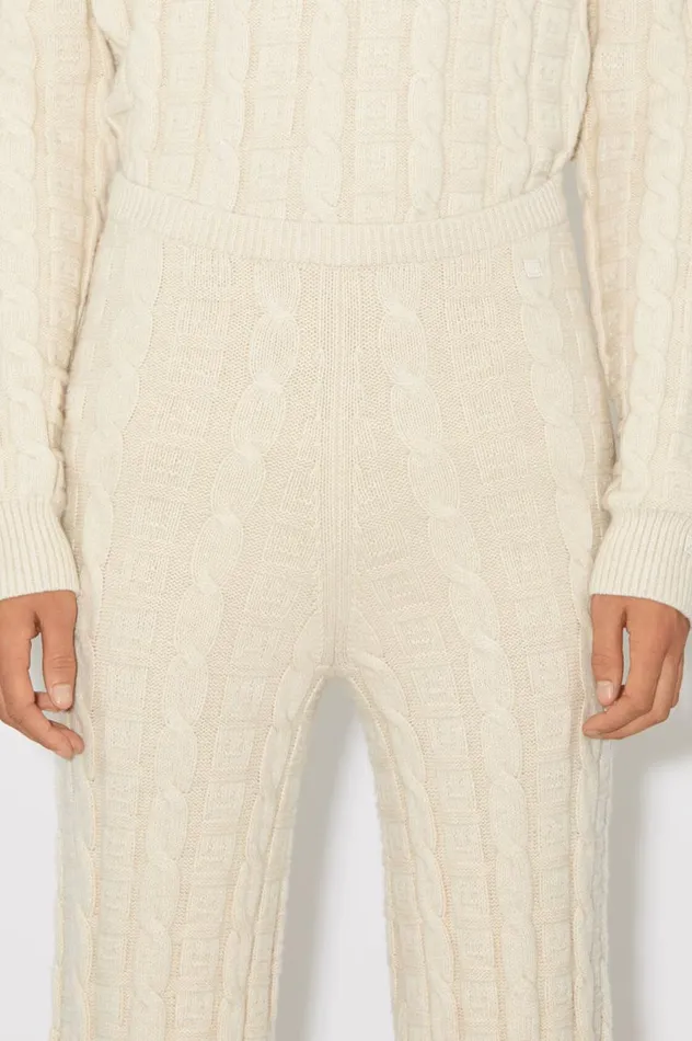 Acne Studios Cable Wool Trousers Oatmeal Melange Women Trousers