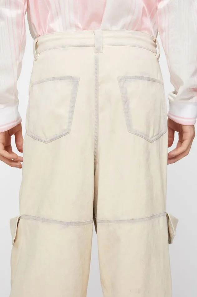Acne Studios Cargo Trousers Beige Men Trousers