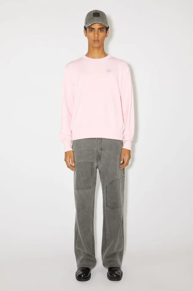 Acne Studios Crew Neck Sweater 8211 Regular Fit Light Pink Men Sweatshirts