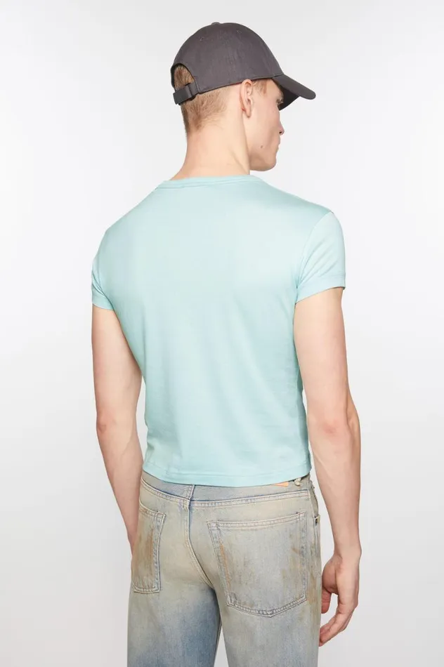 Acne Studios Crew Neck Tshirt 8211 Fitted Fit Dusty Blue Women Tshirts