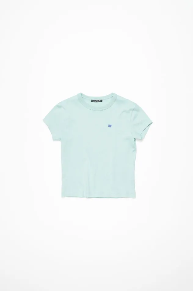 Acne Studios Crew Neck Tshirt 8211 Fitted Fit Dusty Blue Women Tshirts