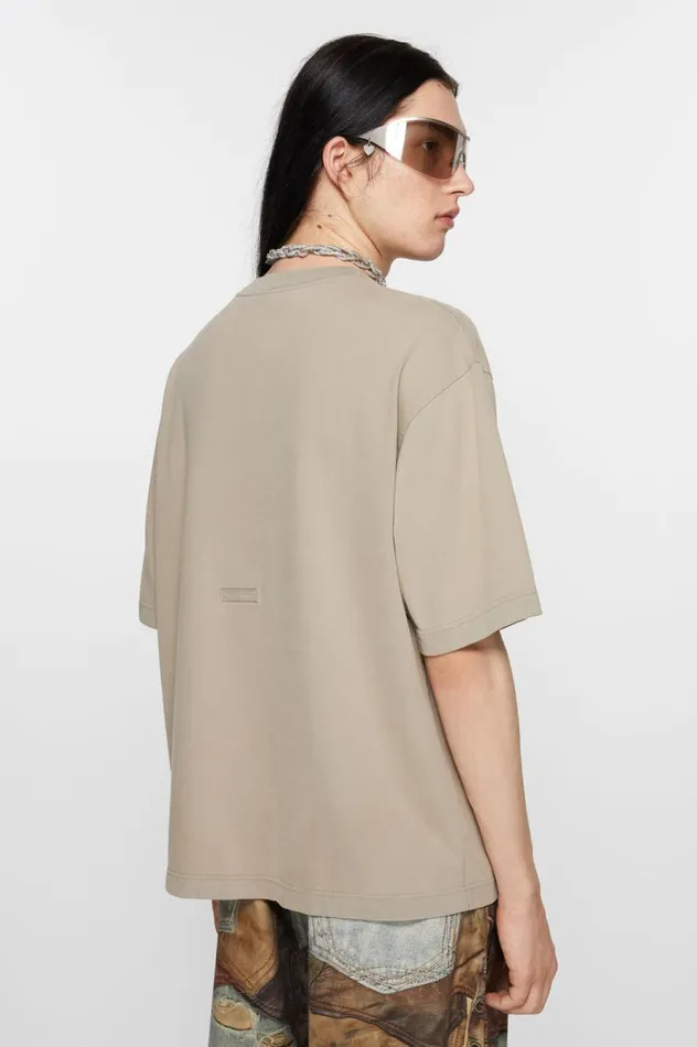 Acne Studios Crew Neck Tshirt 8211 Relaxed Fit Concrete Grey Women Tshirts
