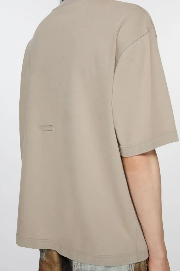 Acne Studios Crew Neck Tshirt 8211 Relaxed Fit Concrete Grey Women Tshirts