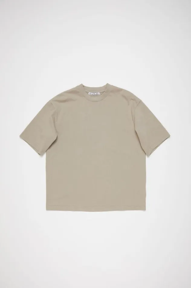 Acne Studios Crew Neck Tshirt 8211 Relaxed Fit Concrete Grey Women Tshirts