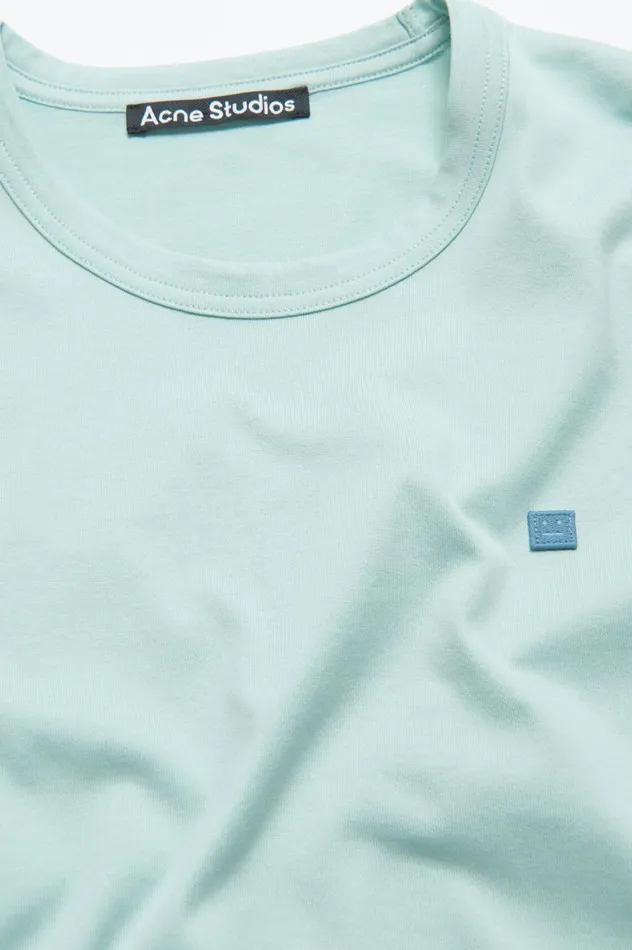 Acne Studios Crew Neck Tshirt Regular Fit Dusty Blue Men Tshirts