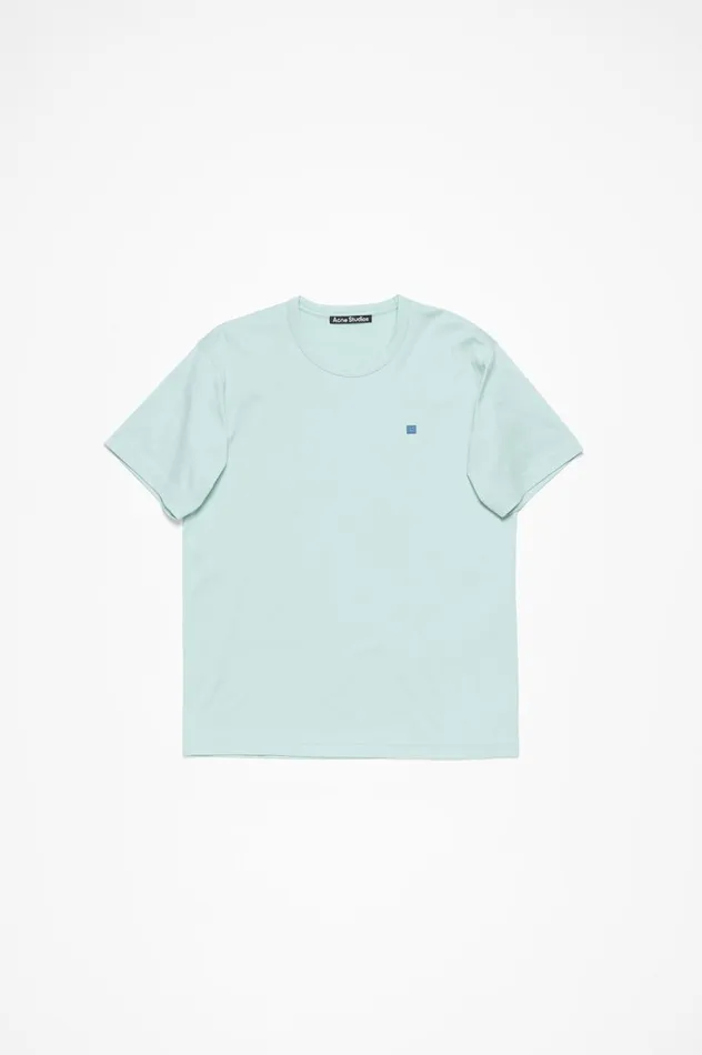 Acne Studios Crew Neck Tshirt Regular Fit Dusty Blue Men Tshirts
