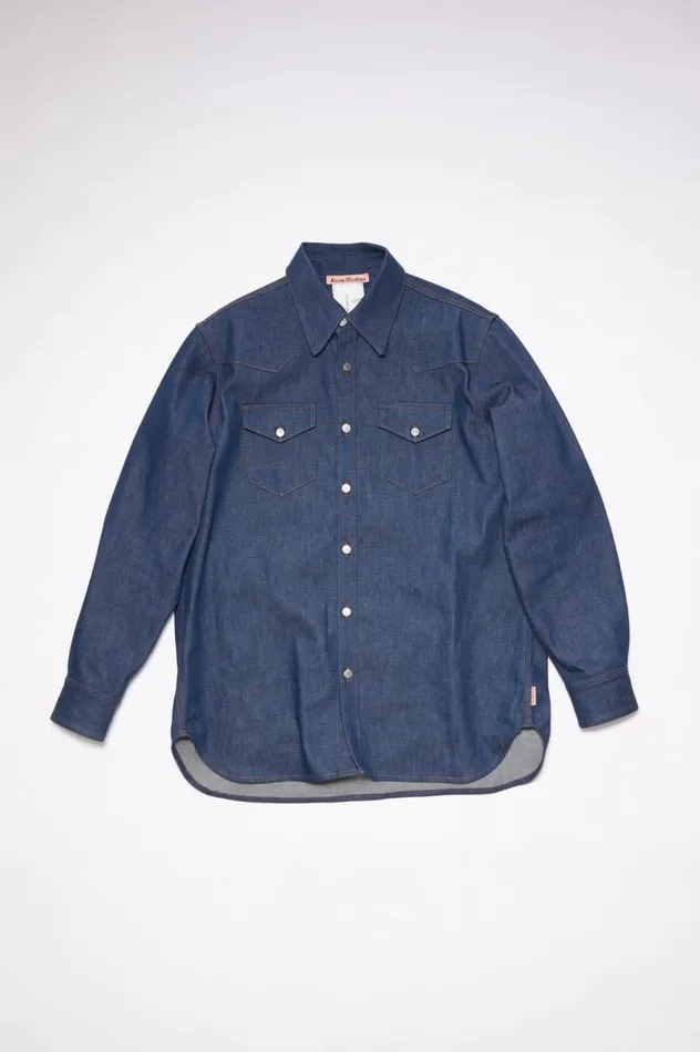 Acne Studios Denim Buttonup Shirt Indigo Blue Men Shirts