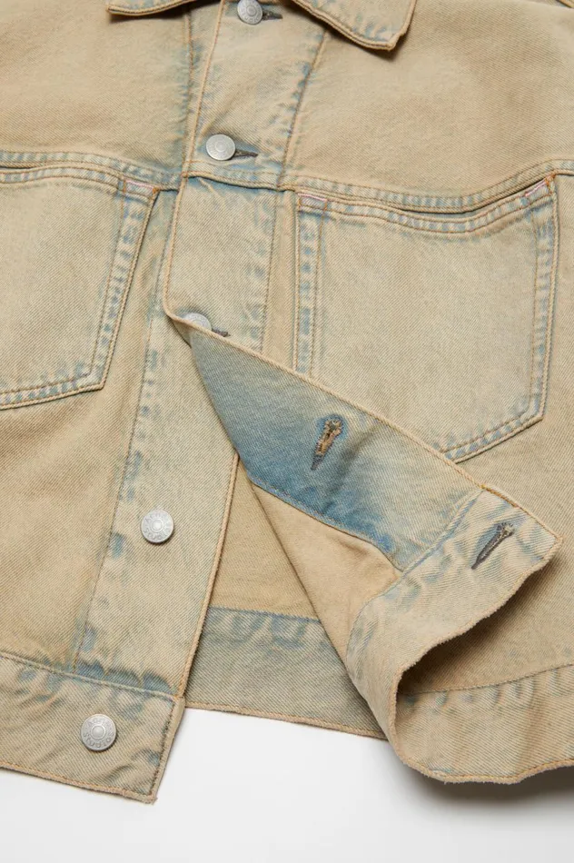Acne Studios Denim Jacket 8211 Oversized Cropped Fit Light Sand Women Outerwear