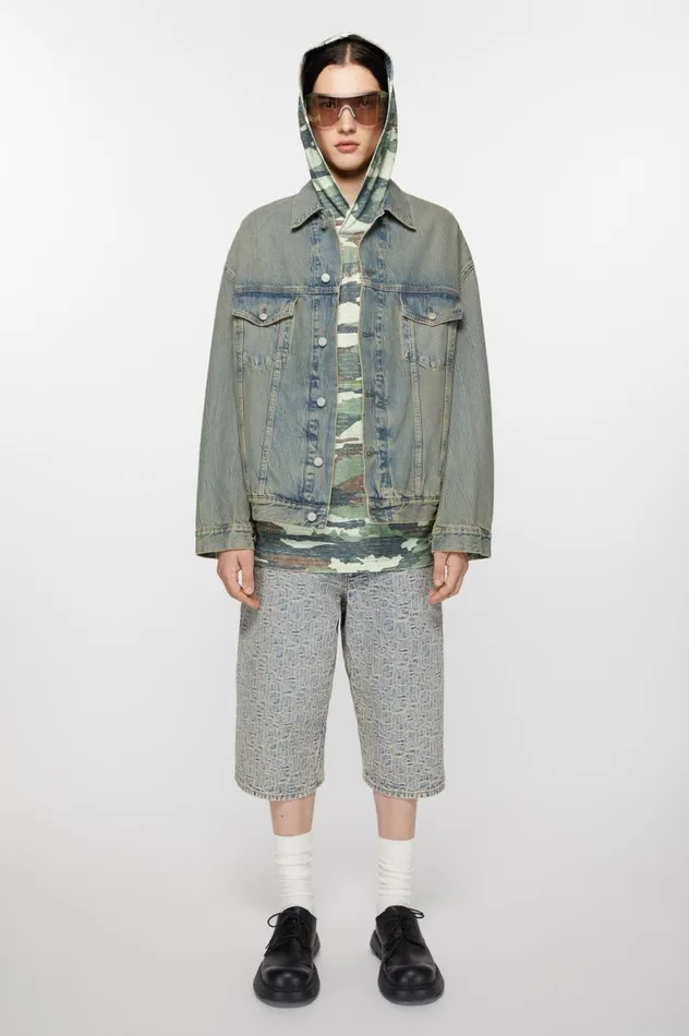 Acne Studios Denim Jacket 8211 Oversized Fit Bluebeige Women Outerwear