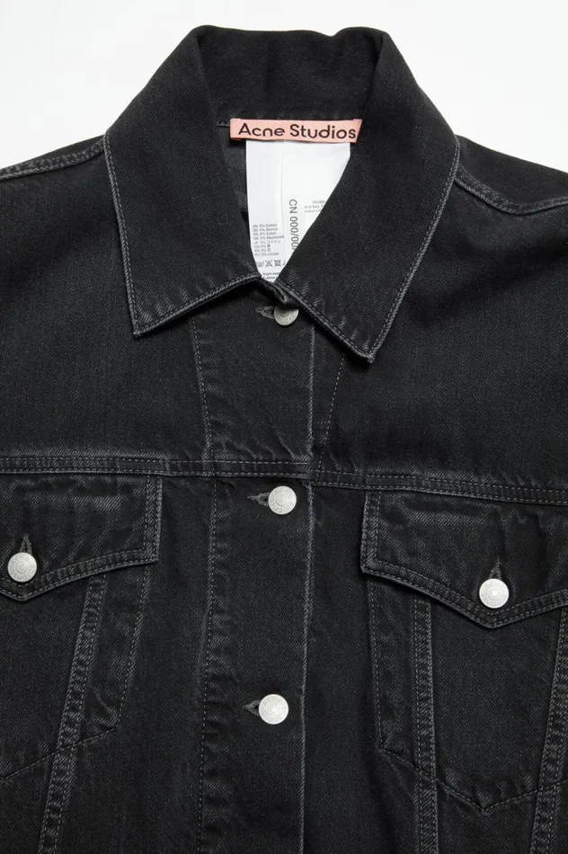 Acne Studios Denim Jacket 8211 Relaxed Cropped Fit Black Women Outerwear