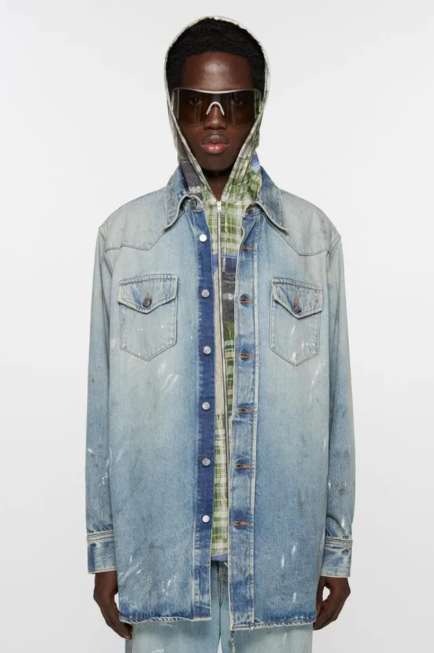 Acne Studios Denim Shirt 8211 Relaxed Fit Light Blue Men Shirts