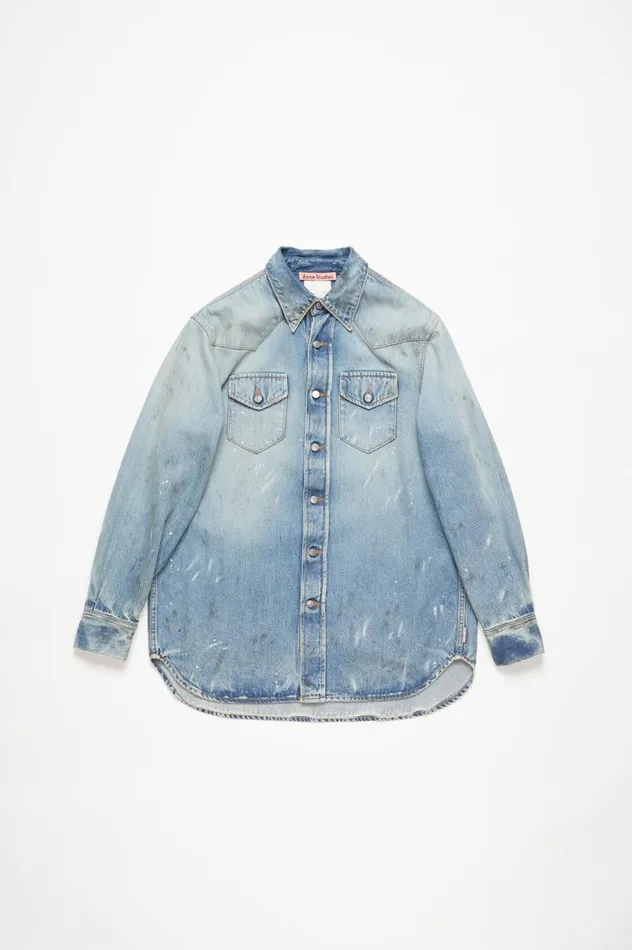 Acne Studios Denim Shirt 8211 Relaxed Fit Light Blue Men Shirts