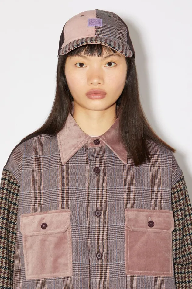 Acne Studios Face Patch Cap Pinkpurple Women Hats