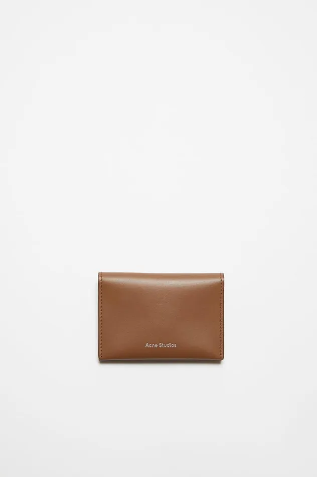 Acne Studios Folded Card Holder Camel Brown Men Small Leather Goods