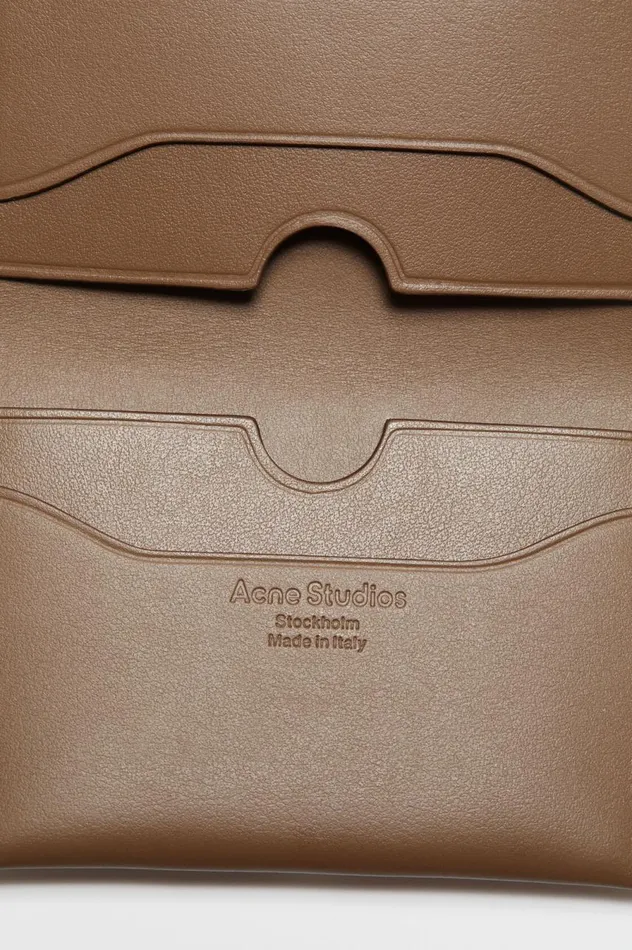 Acne Studios Folded Card Holder Camel Brown Men Small Leather Goods