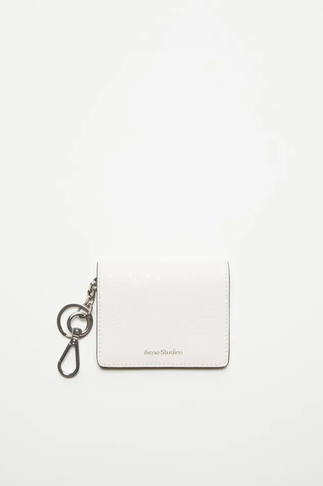 Acne Studios Folded Leather Wallet White Men Small Leather Goods