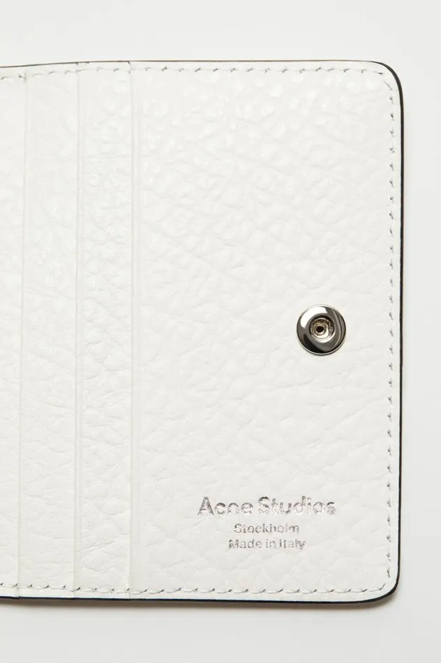Acne Studios Folded Leather Wallet White Men Small Leather Goods