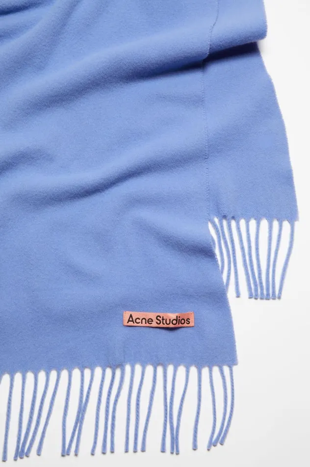 Acne Studios Fringe Wool Scarf 8211 Narrow Sweet Blue Women Scarves
