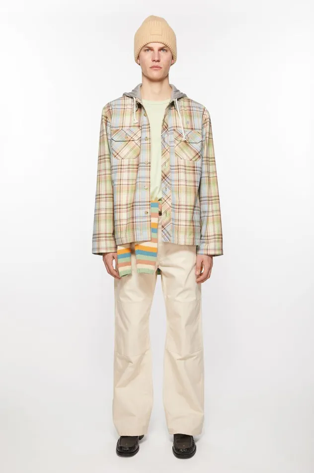 Acne Studios Hooded Overshirt Jacket Browngreen Men Outerwear