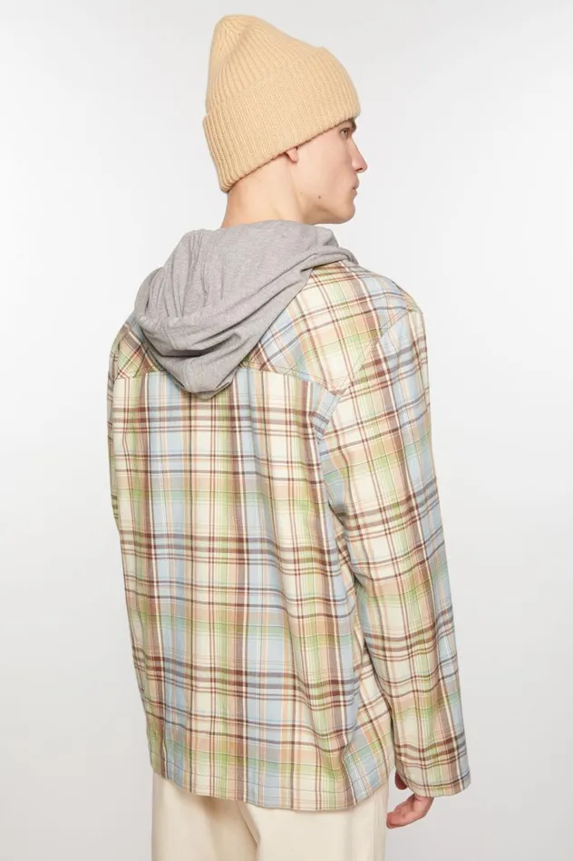 Acne Studios Hooded Overshirt Jacket Browngreen Men Outerwear