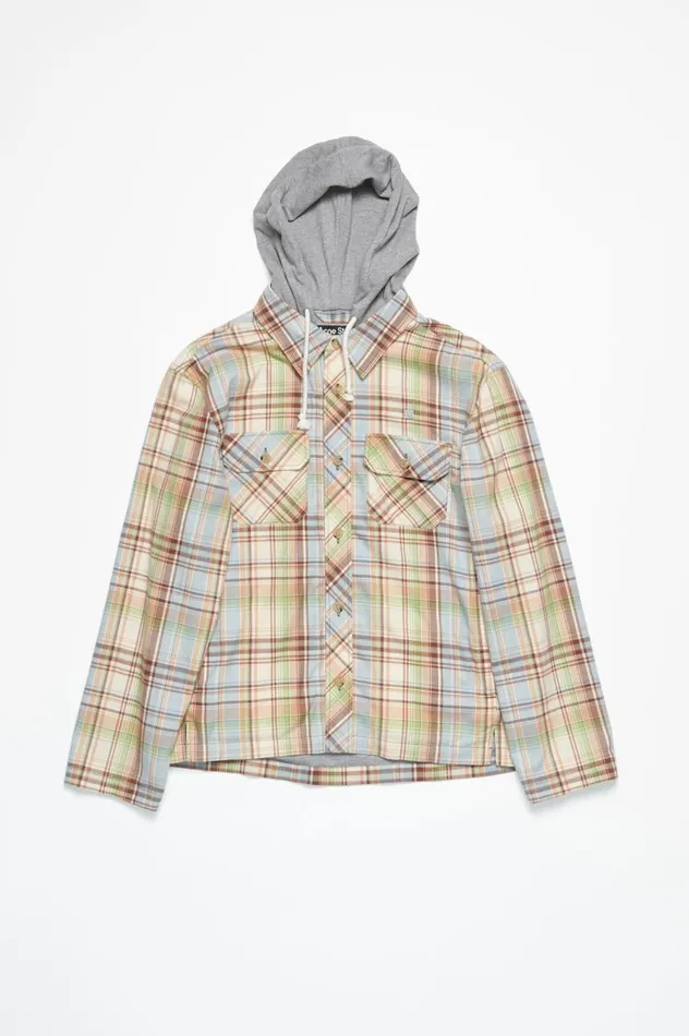 Acne Studios Hooded Overshirt Jacket Browngreen Men Outerwear