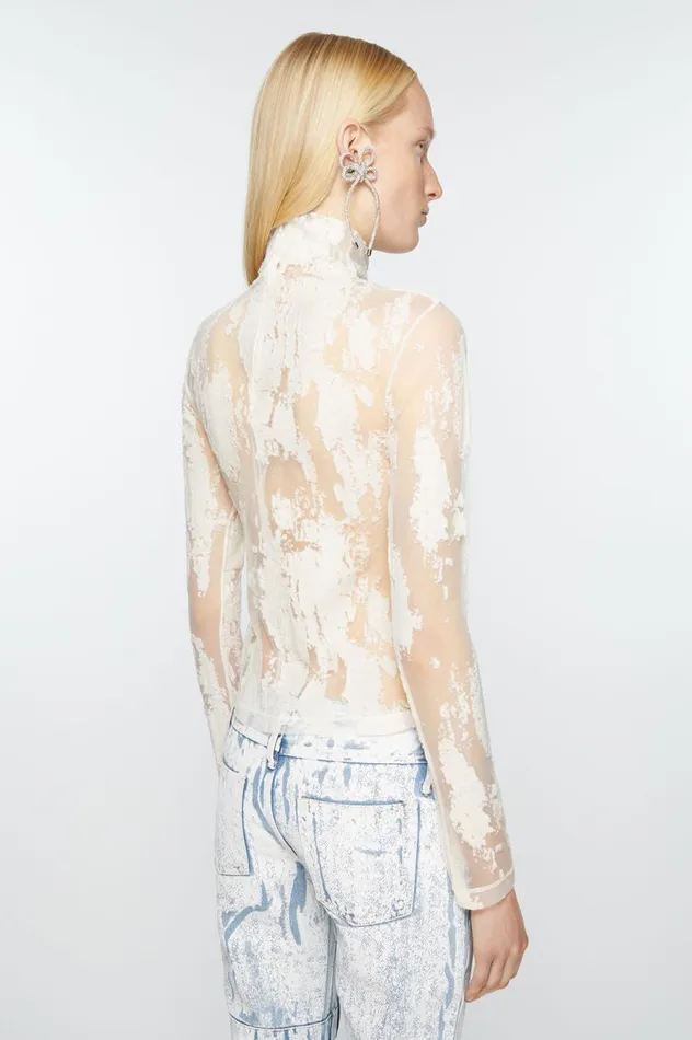 Acne Studios Jacquard Top Off White Women Tshirts