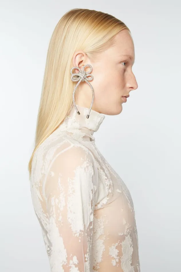 Acne Studios Jacquard Top Off White Women Tshirts
