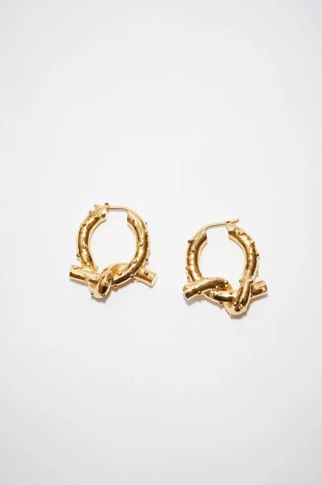 Acne Studios Knot Earrings Gold Women Jewellery