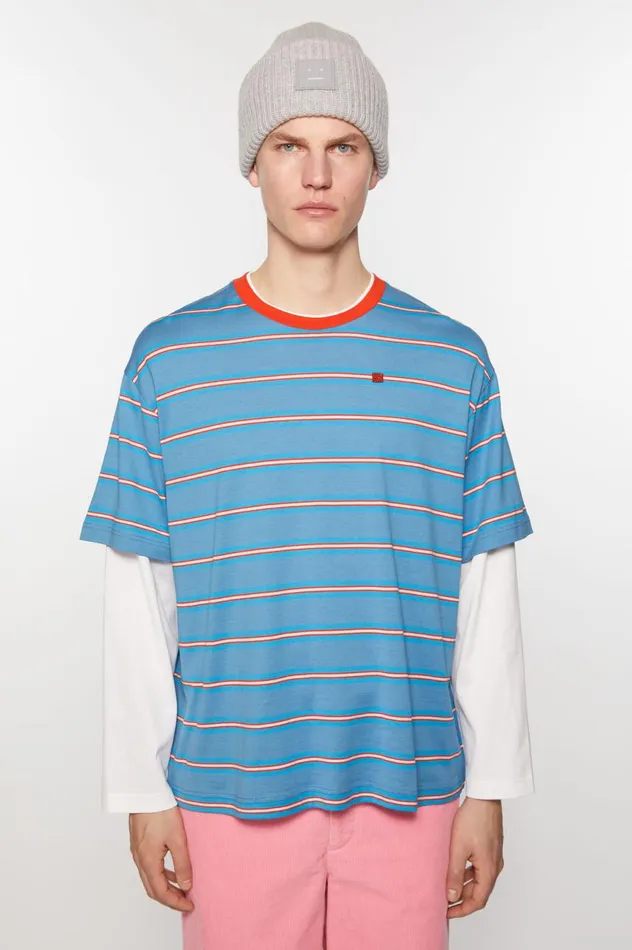 Acne Studios Layered Tshirt Sea Blue Women Tshirts