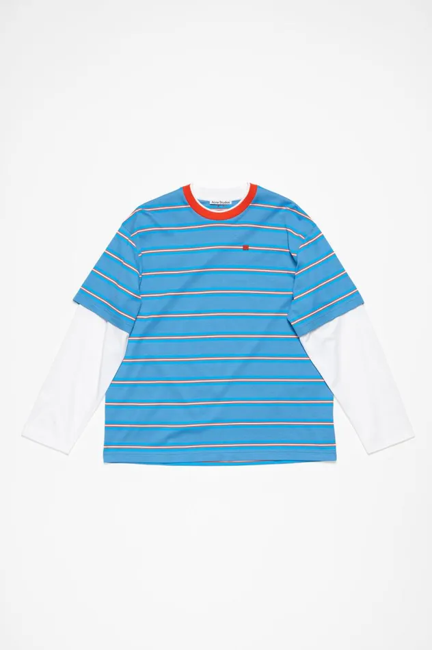 Acne Studios Layered Tshirt Sea Blue Women Tshirts