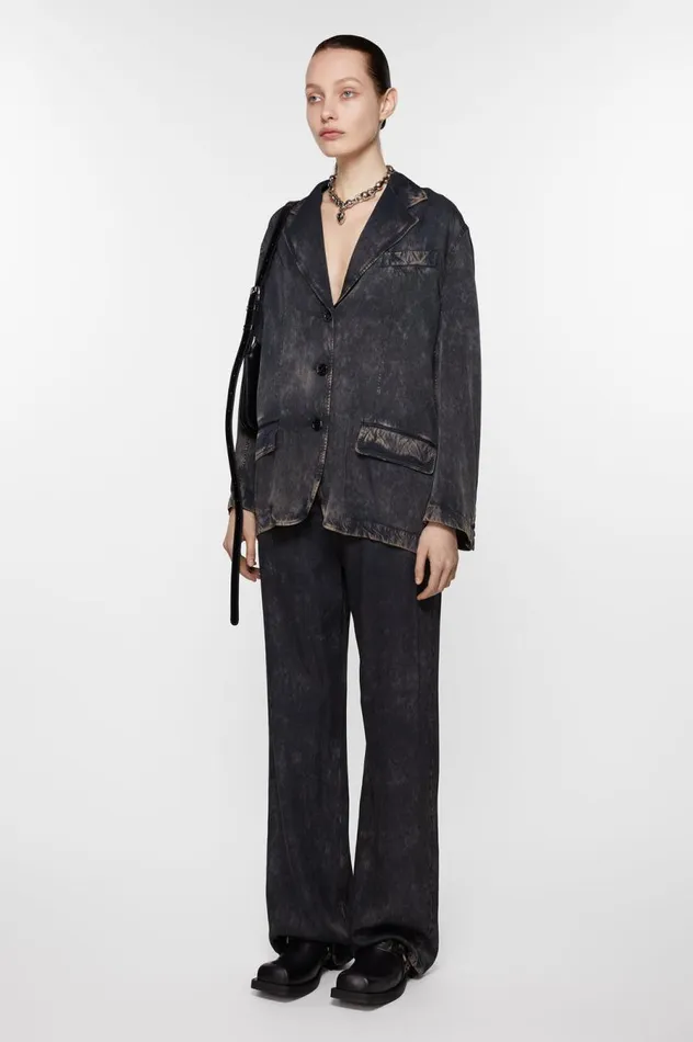 Acne Studios Leather Buckle Mule Black Women Shoes
