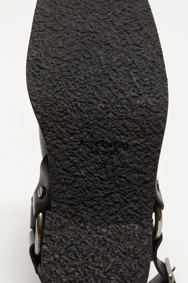 Acne Studios Leather Buckle Mule Black Women Shoes