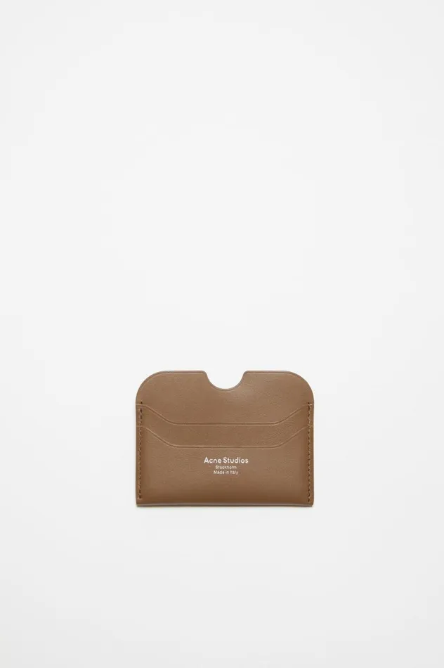 Acne Studios Leather Card Holder Camel Brown Men Small Leather Goods