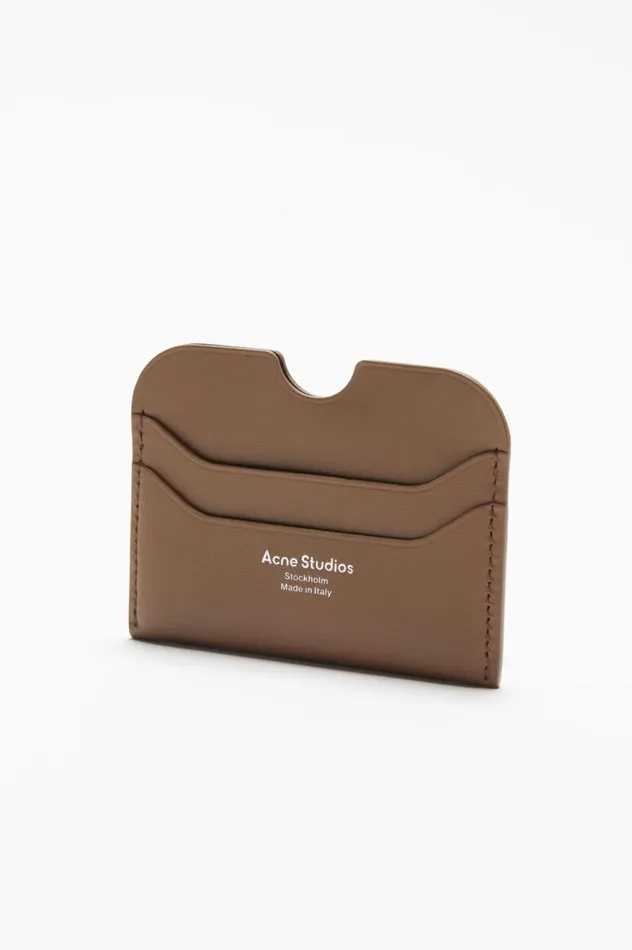 Acne Studios Leather Card Holder Camel Brown Men Small Leather Goods