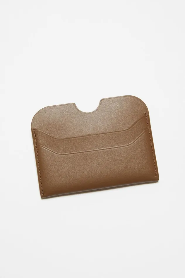 Acne Studios Leather Card Holder Camel Brown Men Small Leather Goods